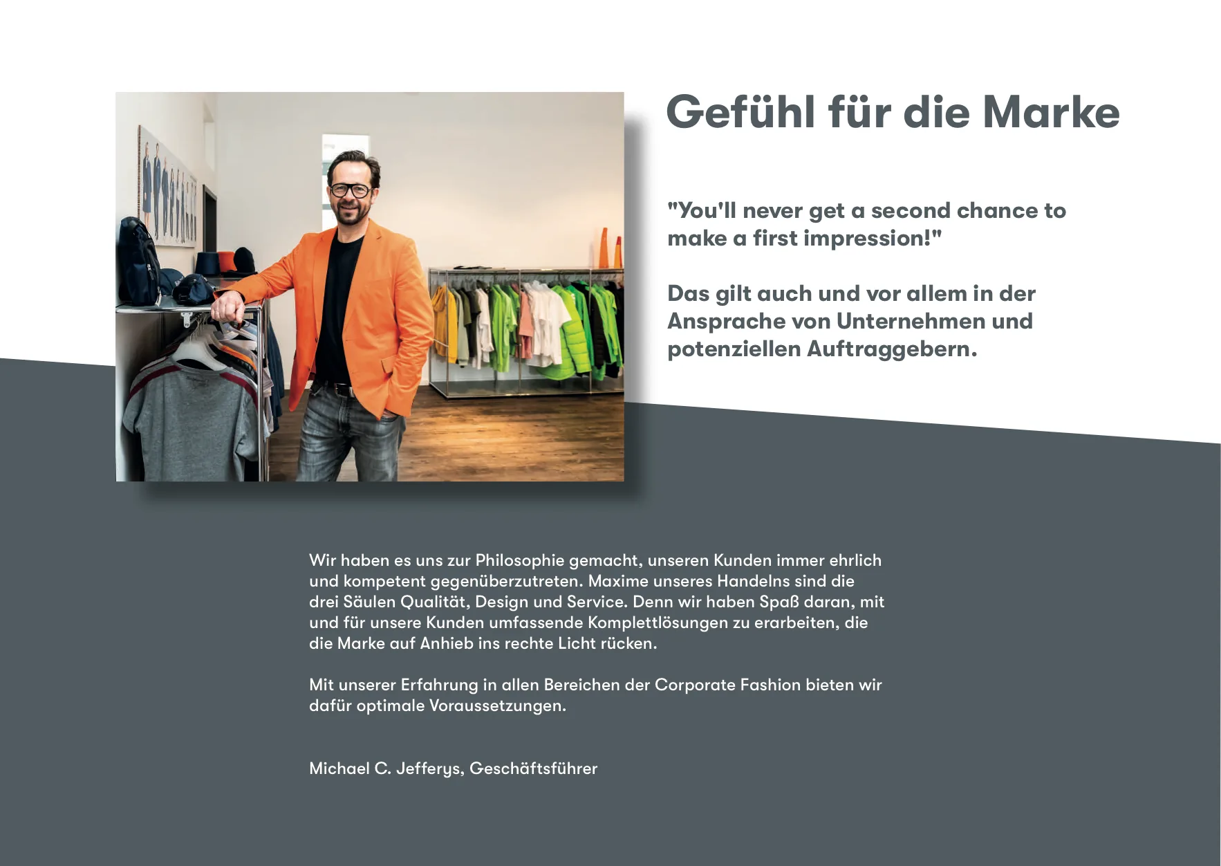 Jefferys Imagebook, Seite 2 von 38 – Gefühl für die Marke
