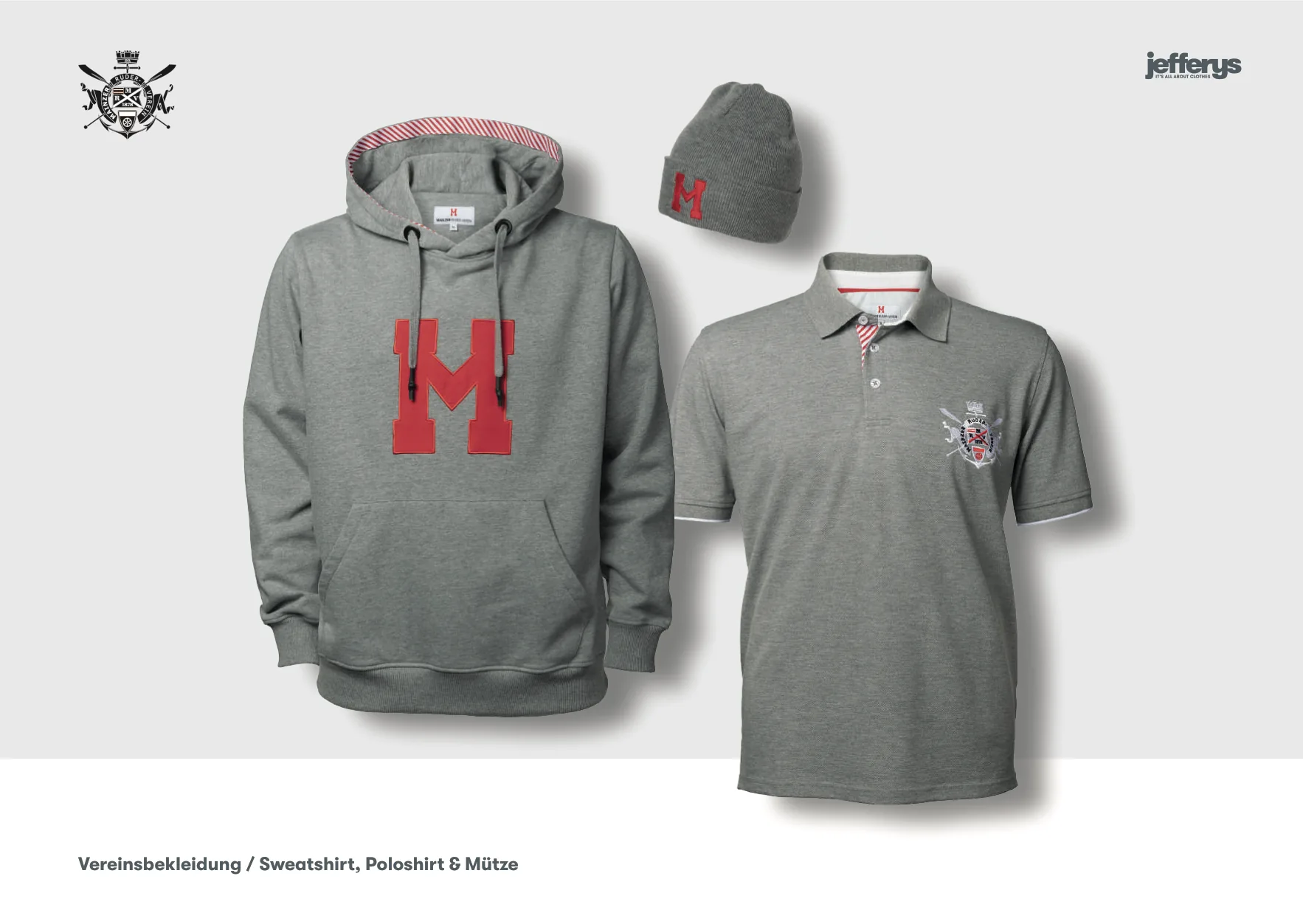 Jefferys Imagebook, Seite 20 von 38 – Vereinsbekleidung: Sweatshirt, Poloshirt & Mütze