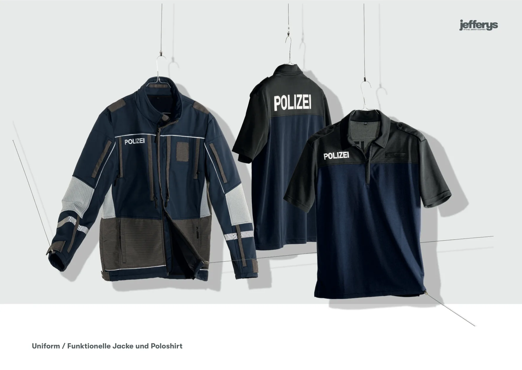 Jefferys Imagebook, Seite 34 von 38 – Uniform: Funktionelle Jacke und Poloshirt