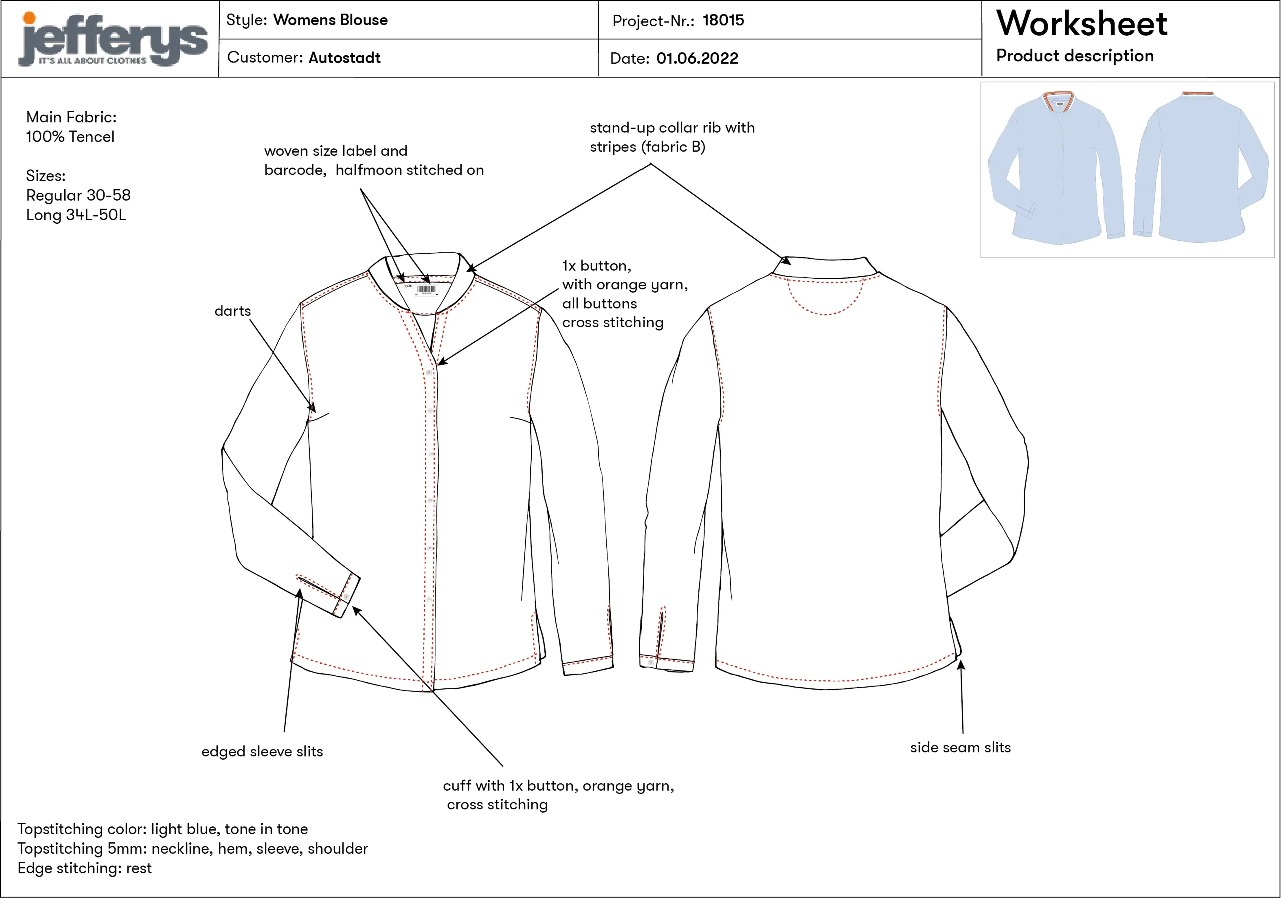 Das Worksheet für die Produktion